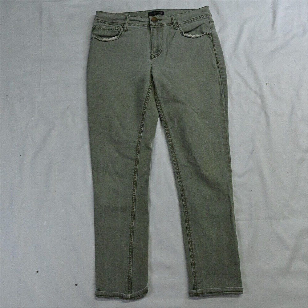 Express 4 Skinny Ankle Green Garment Dye Stretch Denim‎ Jeans